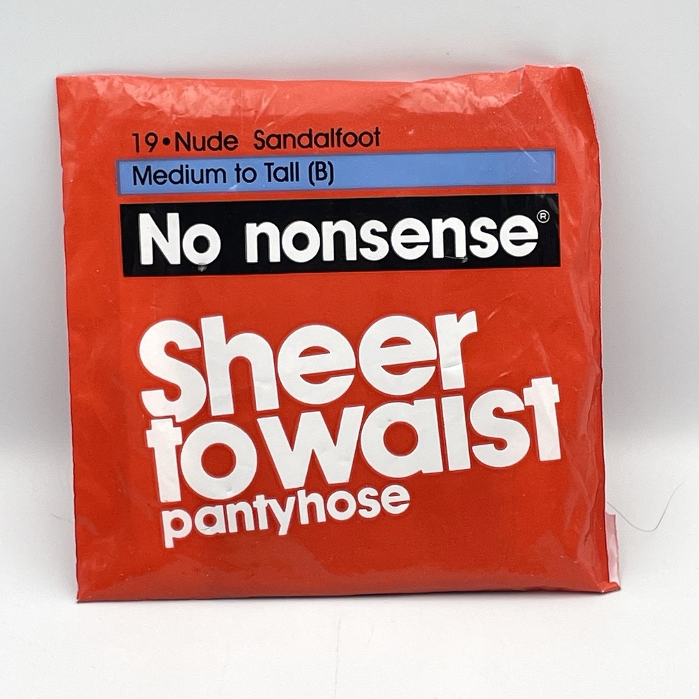 Vintage 1990s No Nonsense Sheer To Waist Pantyhose Nude Size B Sandalfoot NOS
